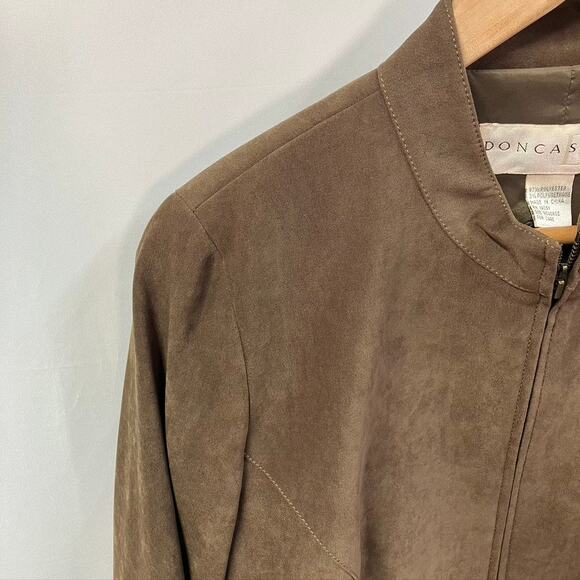 Vintage 80's Doncaster Pant Suit Set womens 14 Soft Faux Suede Classic Brown - Picture 4 of 16